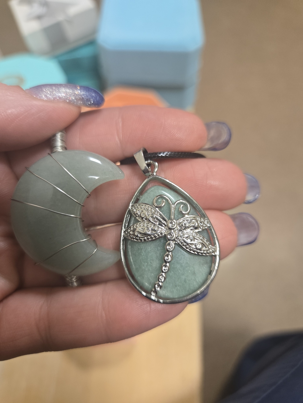 Green Aventurine Stone Dragonfly Pendant Necklace And Bracelet Set